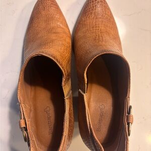 BareTraps Tan Textured Ankle Boots